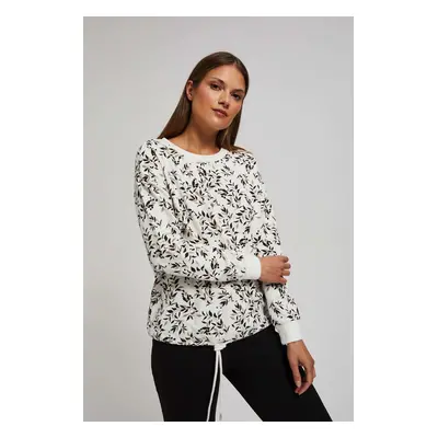 Sweatshirt with tie at waist and print