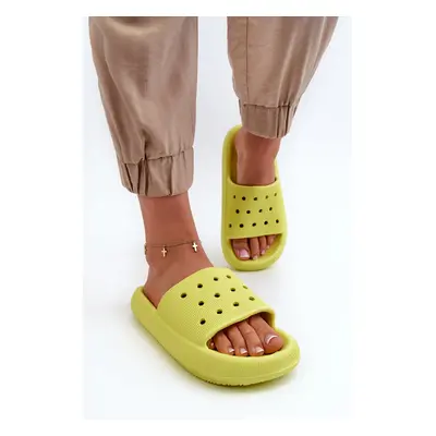 Women's foam slippers with thick soles, lime Beula