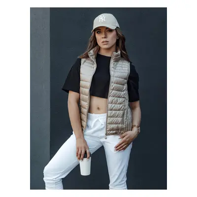 Women's quilted vest with stand-up collar STYLISHZ pink Dstreet