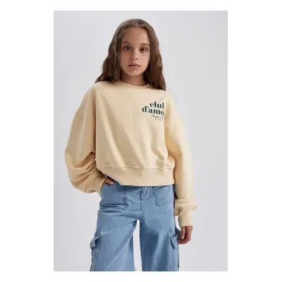 DEFACTO Girl Oversize Fit Printed Sweatshirt