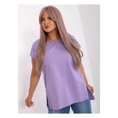 Light purple asymmetrical plus size blouse