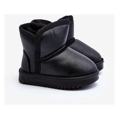 Children's eco leather snow boots Husalta black