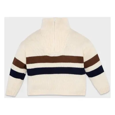 DEFACTO Baby Boy Stand Collar Zippered Striped Sweater