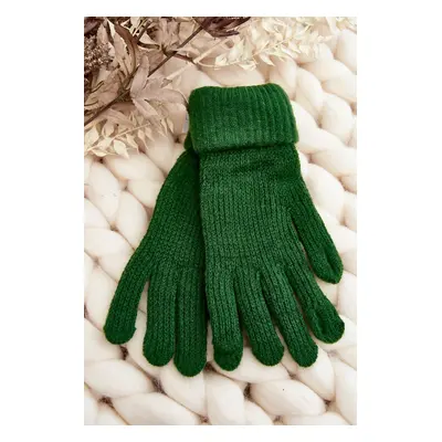 Women's smooth gloves, green