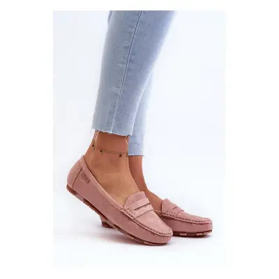 Women's Eco Suede Loafers Big Star Memory Foam System Pink