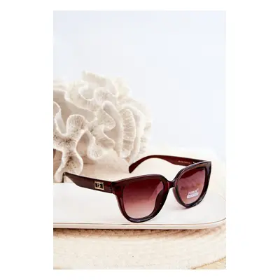 Women's Sunglasses with Gold Detailing UV400 Brown