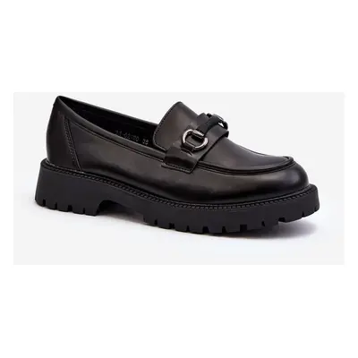 Women's eco leather loafers black Ledda