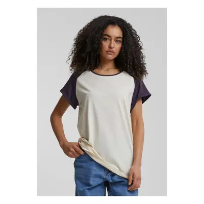 Women's T-shirt Contrast Raglan cream/purple