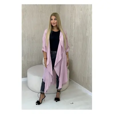 Linen coat powder pink