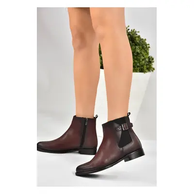 Fox Shoes Women's Burgundy Short Heel Boots