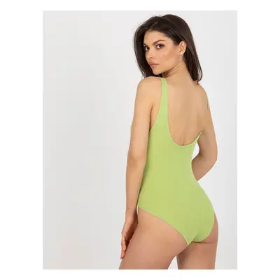 Light green cotton bodysuit with straps