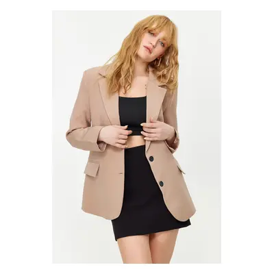 Trendyol Mink Regular Lined Woven Blazer Jacket