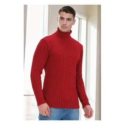 19295 Dewberry Turtleneck Mens Sweater-RED