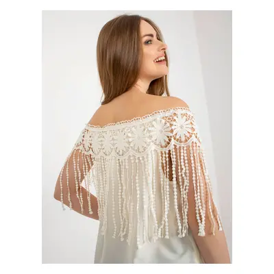 Light beige Spanish summer blouse with lace