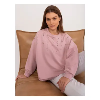 Dusty Pink Asymmetrical Hoodless Sweatshirt