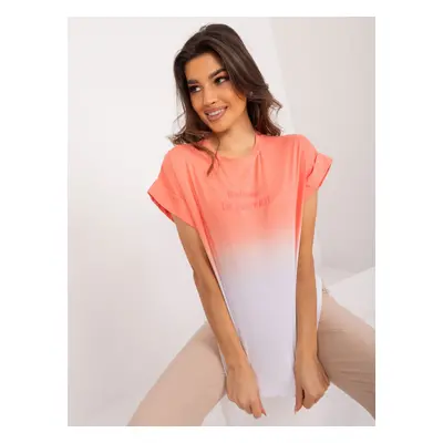 Women's cotton T-shirt Coral ombre