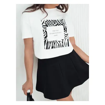 Women's T-shirt with TEBOHON print white Dstreet