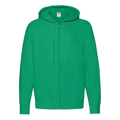 Green Men's Hoodie Lightweight Zip Thru Hooded Sweat Fruit of the Loom