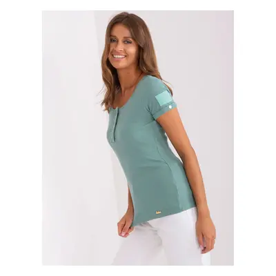 OCH BELLA Pistachio casual blouse with buttons