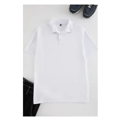 Trendyol White Regular/Normal Cut Sports Polo Neck T-shirt