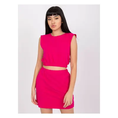 Fuchsia cotton set Ally RUE PARIS with skirt