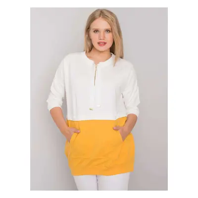 Women's ekru-yellow tunic of larger size