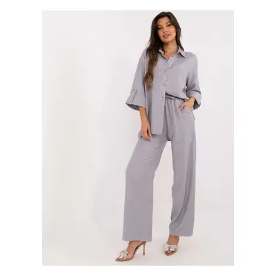 Grey women's summer set with wide legs