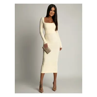 Ekri midi pencil dress with square neckline