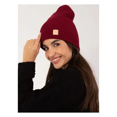 Wine knitted winter hat RUE PARIS