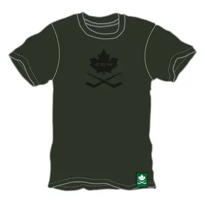 Men's T-shirt CCM NOSTALGIA LEAF S/S TEE SR DARK GREEN