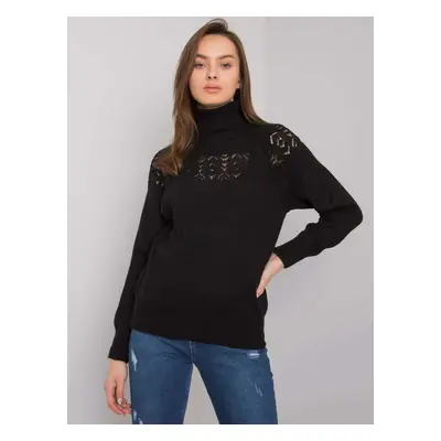 RUE PARIS Ecru Ladies sweater with turtleneck