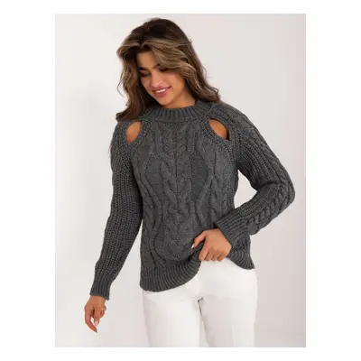 Dark grey women's knitted sweater