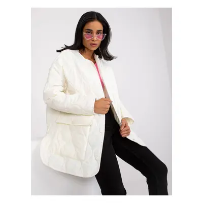 Women's jacket with round neckline Rue Paris Callie - white