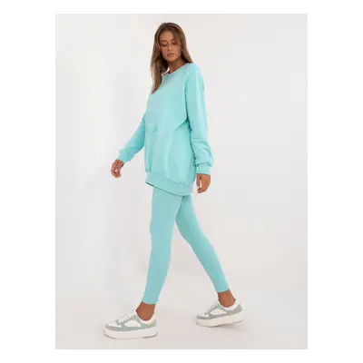 Light blue women's cotton tracksuit