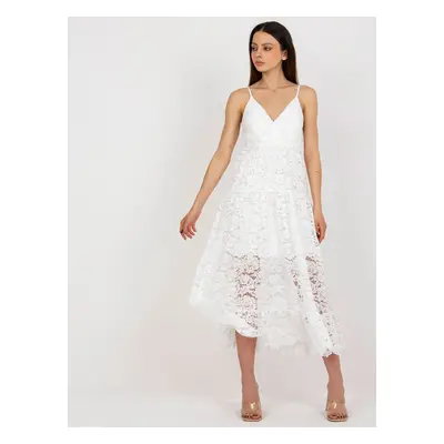 White summer dress with ruffle OCH BELLA