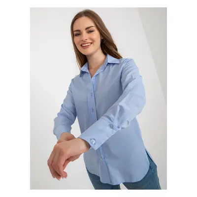 Light blue asymmetrical classic shirt