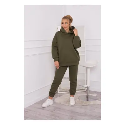 Insulated set with sweatshirt in khaki color