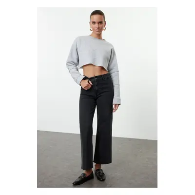 Trendyol Black High Waist Marine Straight Jeans