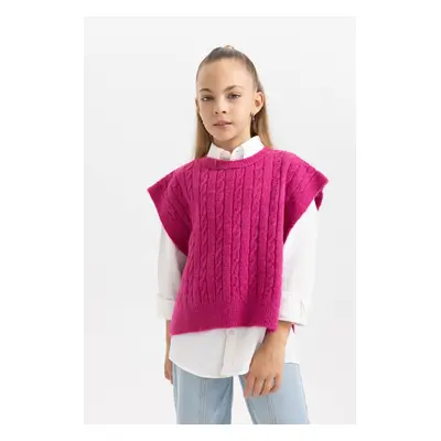 DEFACTO Girls Regular Fit Crew Neck Knitwear Sweater