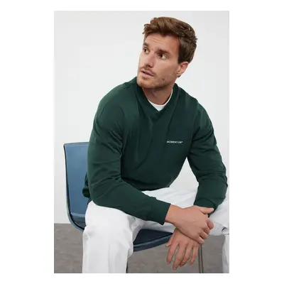 Trendyol Emerald Green Unisex Oversize/Wide Cut Fleece Inside Sweatshirt