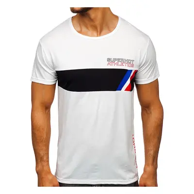 Men's T-shirt with print KS1957 - white