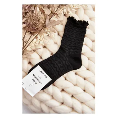 Patterned women's socks black