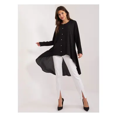 Black long shirt with decorative buttons