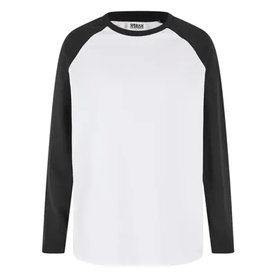 Boys' long-sleeved T-shirt Organic Oversized white/black