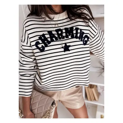 Women's striped sweater AURORA navy blue Dstreet