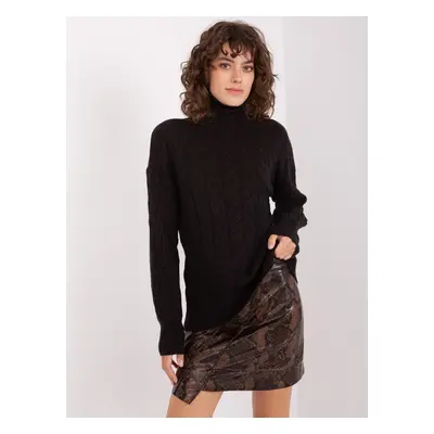 Black women's turtleneck with viscose