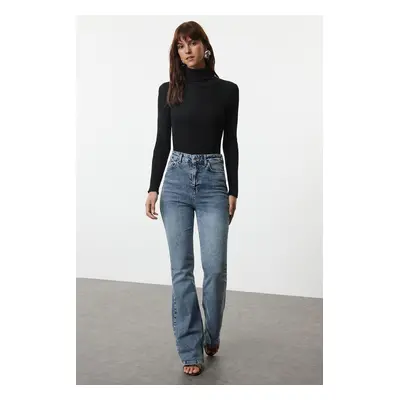 Trendyol Blue High Waist Flare Jeans