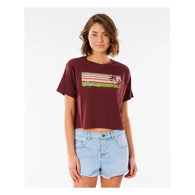 T-Shirt Rip Curl TALLOWS CROP TEE Maroon