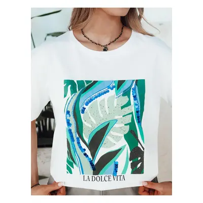 Women's T-shirt with print MUYUMBA white Dstreet