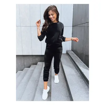 Women's velour tracksuits VELVET HARMONY black Dstreet